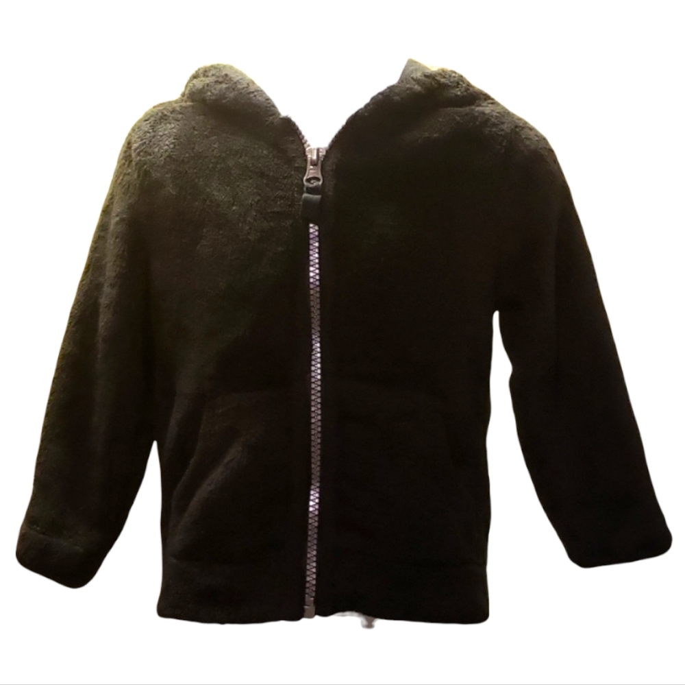 Girl's Toddler Zip Up Hoodie Black Fleece